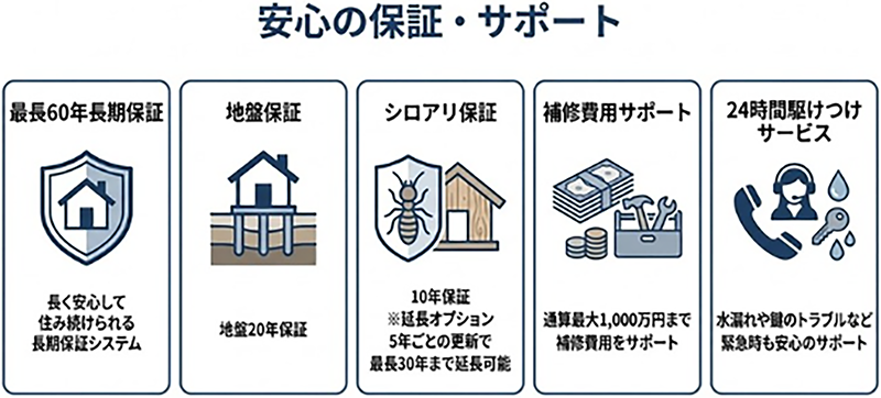 安心の保証・サポート