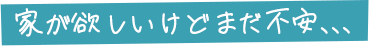 家が欲しいけどまだ不安、、、