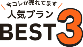 今コレが売れてます 人気プランBEST3